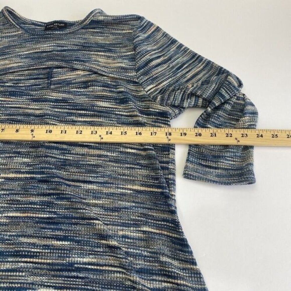 Lane Bryant Womens Size 18/20 Cut-Out Knit 3/4 Sleeve Shirt Blue Top Used - Picture 4 of 13